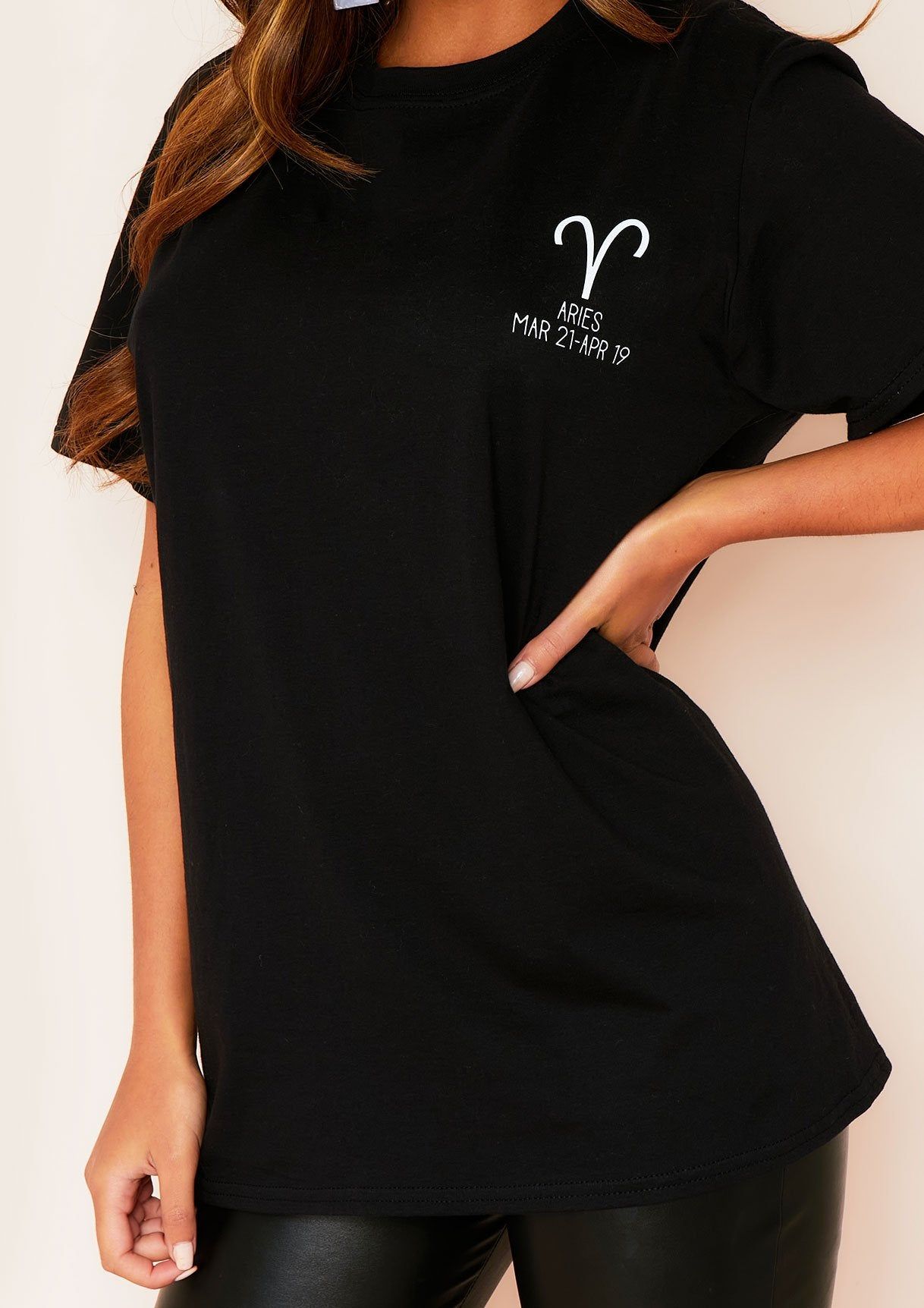 Marisol Black Aries Horoscope T-Shirt sold by Missy Empire product image thumbnail 3