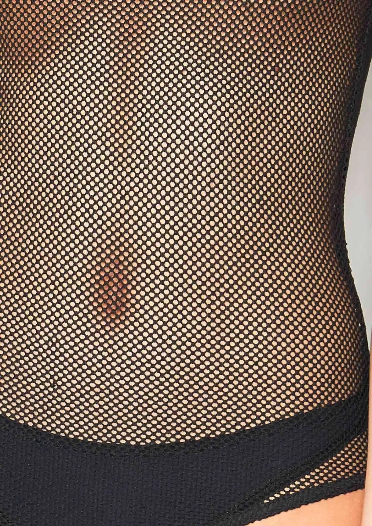Beth Black Fishnet Mesh Spaghetti Strap Bodysuit sold by Missy Empire product image thumbnail 2