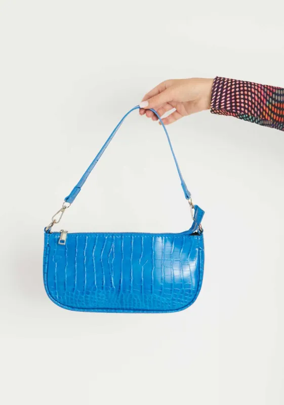 Roma Blue Croc Print Shoulder Bag sold by Missy Empire