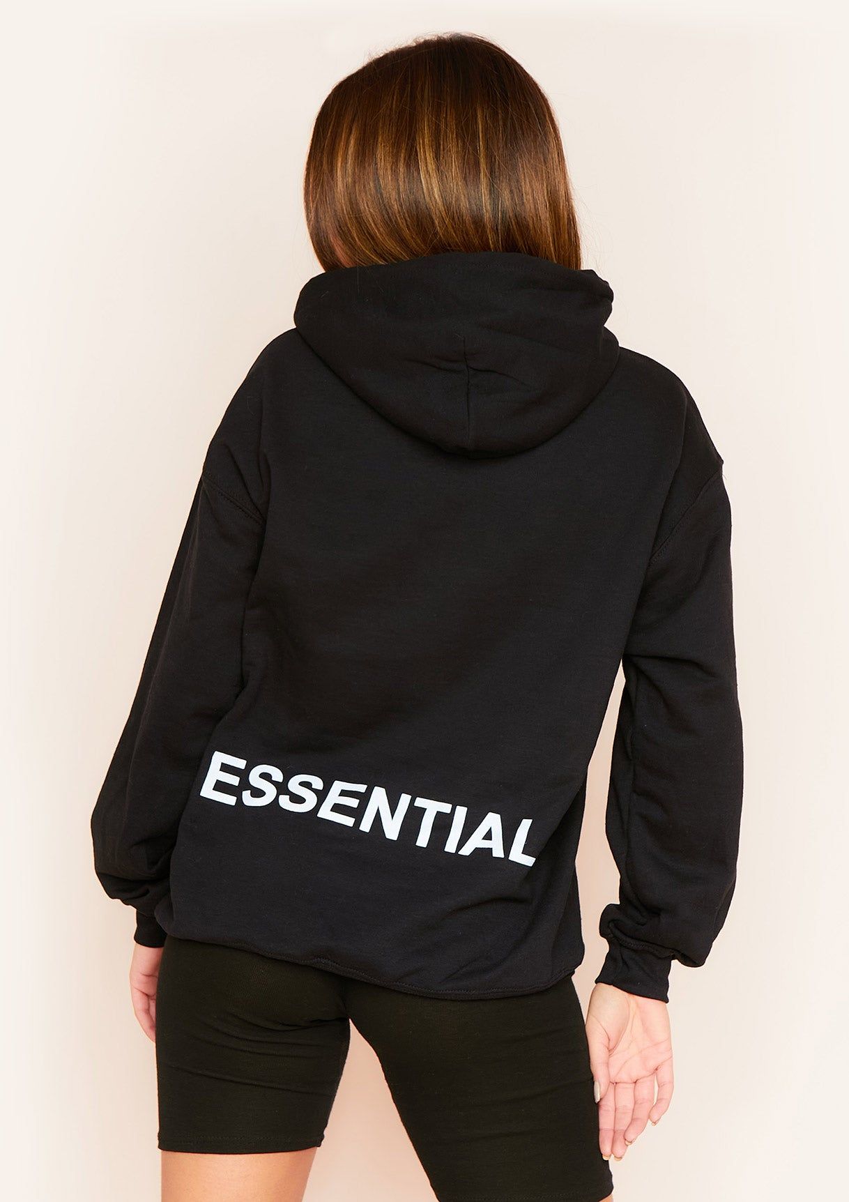 Beren Black Essential Slogan Oversized Hoodie sold by Missy Empire