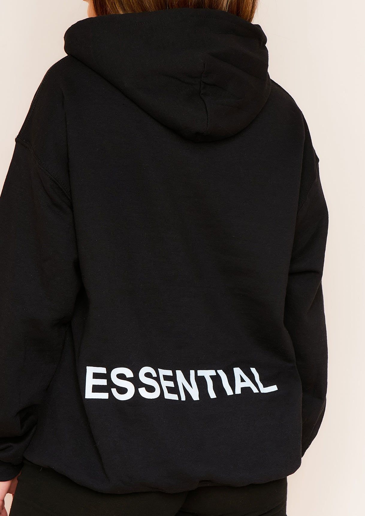 Beren Black Essential Slogan Oversized Hoodie sold by Missy Empire product image thumbnail 4