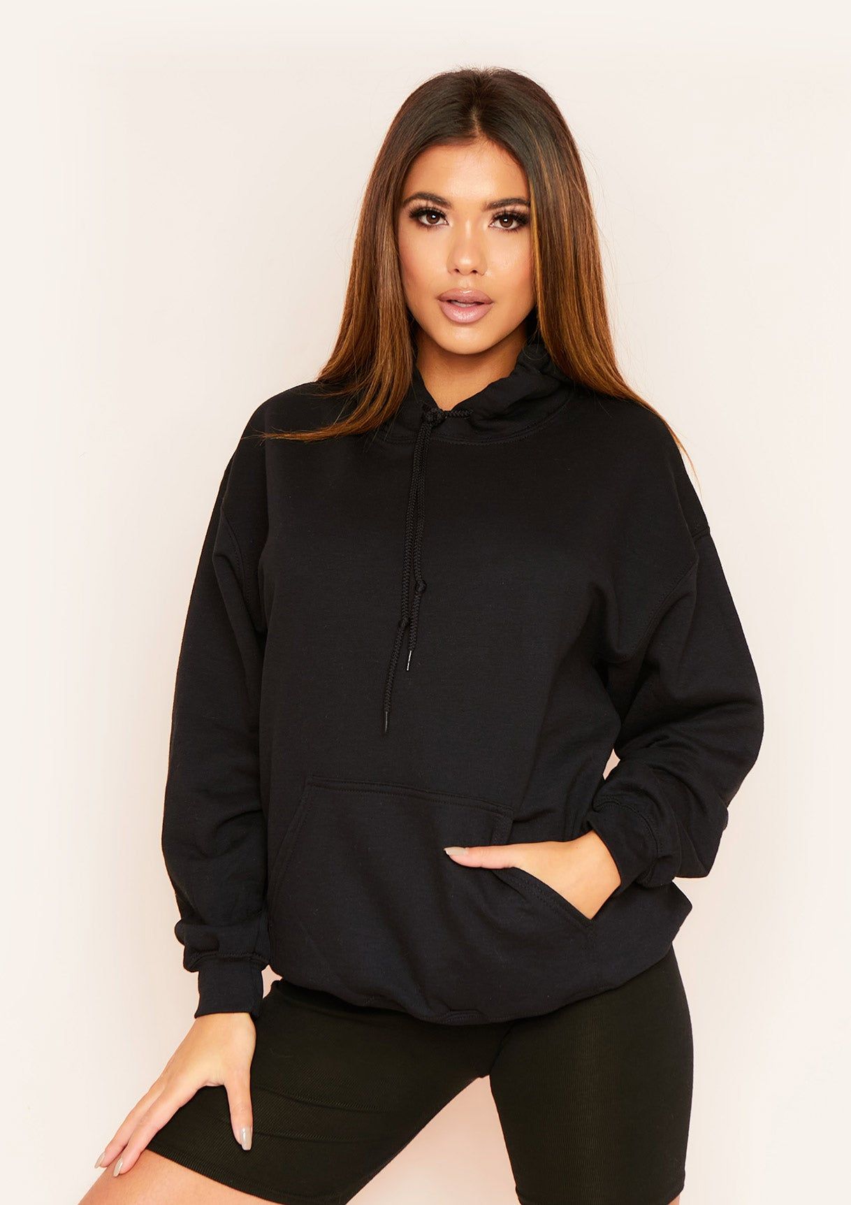 Beren Black Essential Slogan Oversized Hoodie sold by Missy Empire product image thumbnail 3