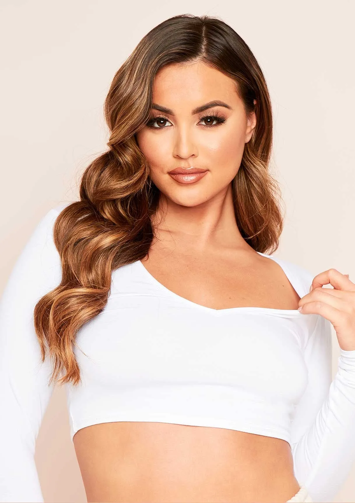 Tilda White Basic Jersey V Plunge Crop Top sold by Missy Empire product image thumbnail 3