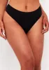 Bella Black Seamless Ribbed Thong sold by Missy Empire