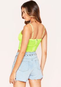 Hanni Neon Green Frill Mesh Crop Top sold by Missy Empire