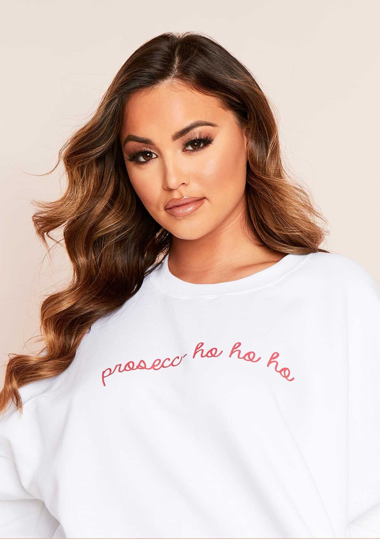 Luisa White Prosecc-ho-ho-ho Christmas Slogan Sweatshirt sold by Missy Empire product image thumbnail 2
