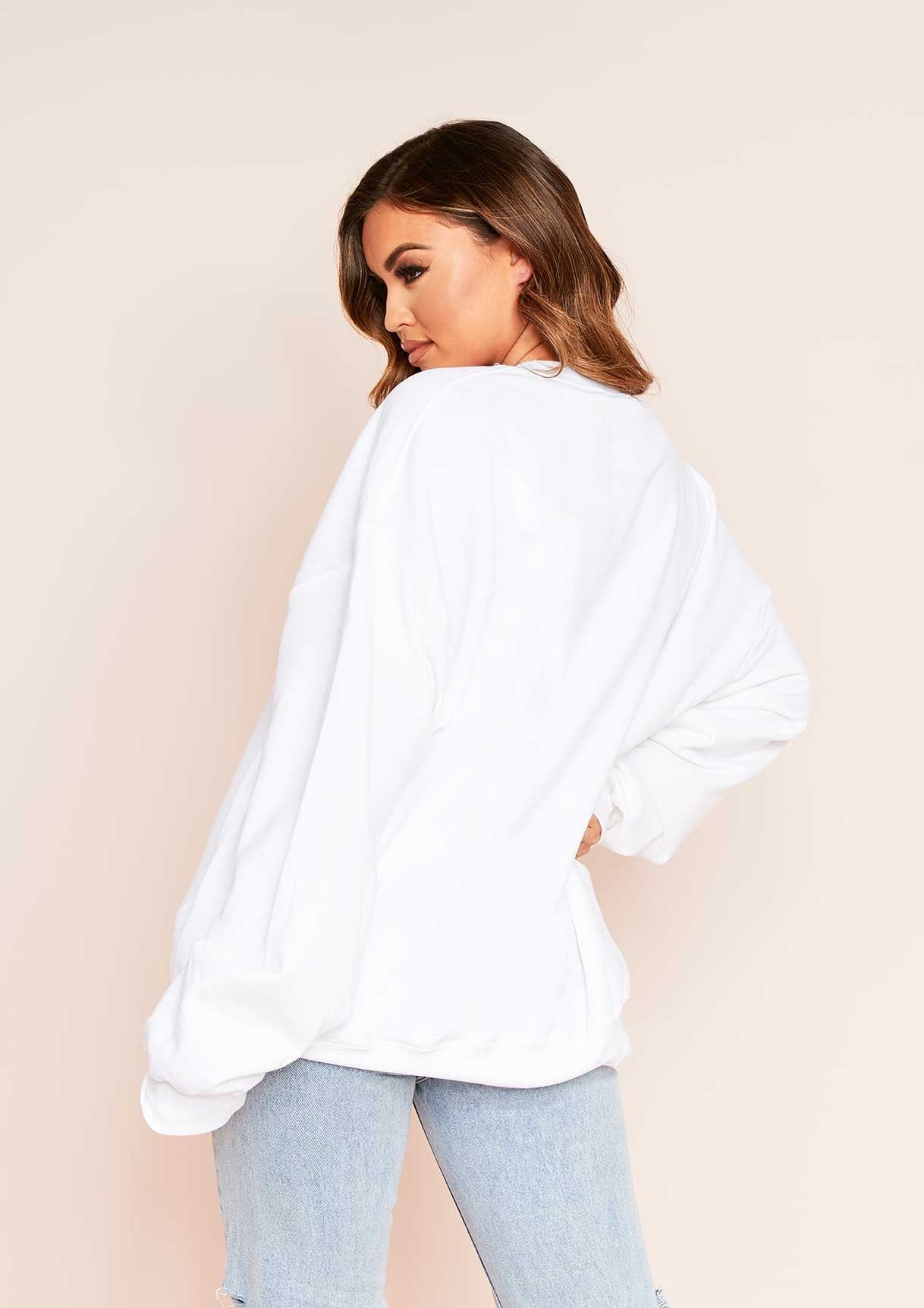 Luisa White Prosecc-ho-ho-ho Christmas Slogan Sweatshirt sold by Missy Empire product image thumbnail 4