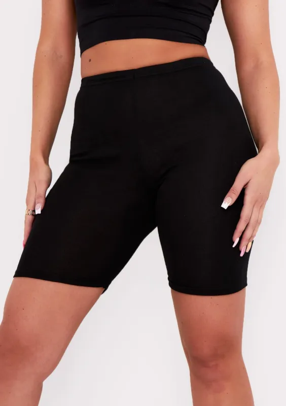 Tilly Black Basic Cycle Shorts sold by Missy Empire