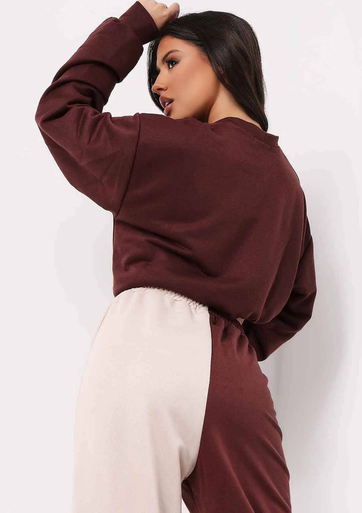 Penny Chocolate Oversized Sweatshirt sold by Missy Empire product image thumbnail 3
