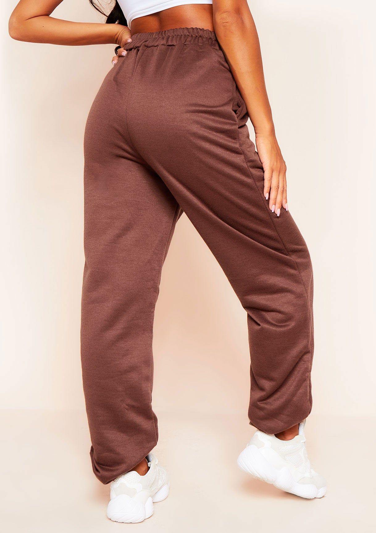 Agata Brown Essential Slogan Joggers sold by Missy Empire product image thumbnail 4