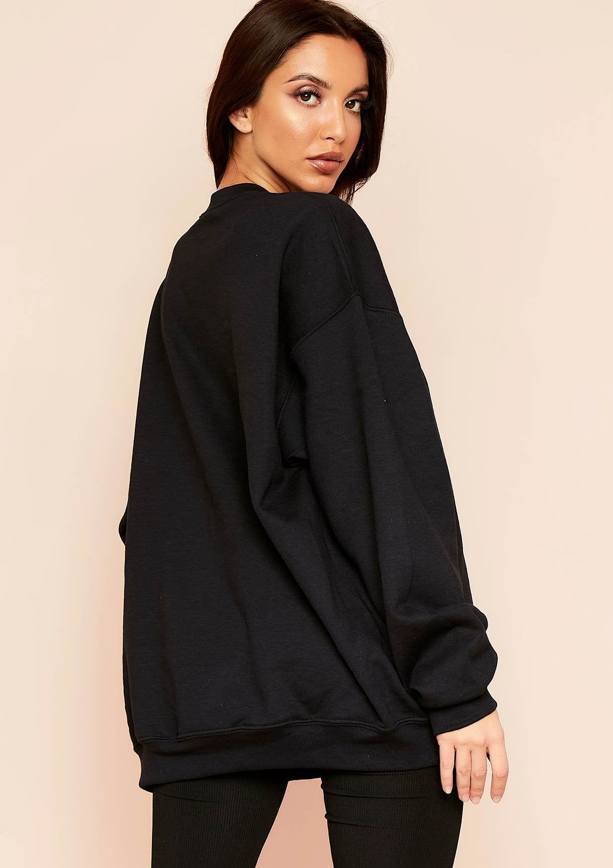 Scarlet Black Mood Slogan Oversized Sweatshirt sold by Missy Empire product image thumbnail 2