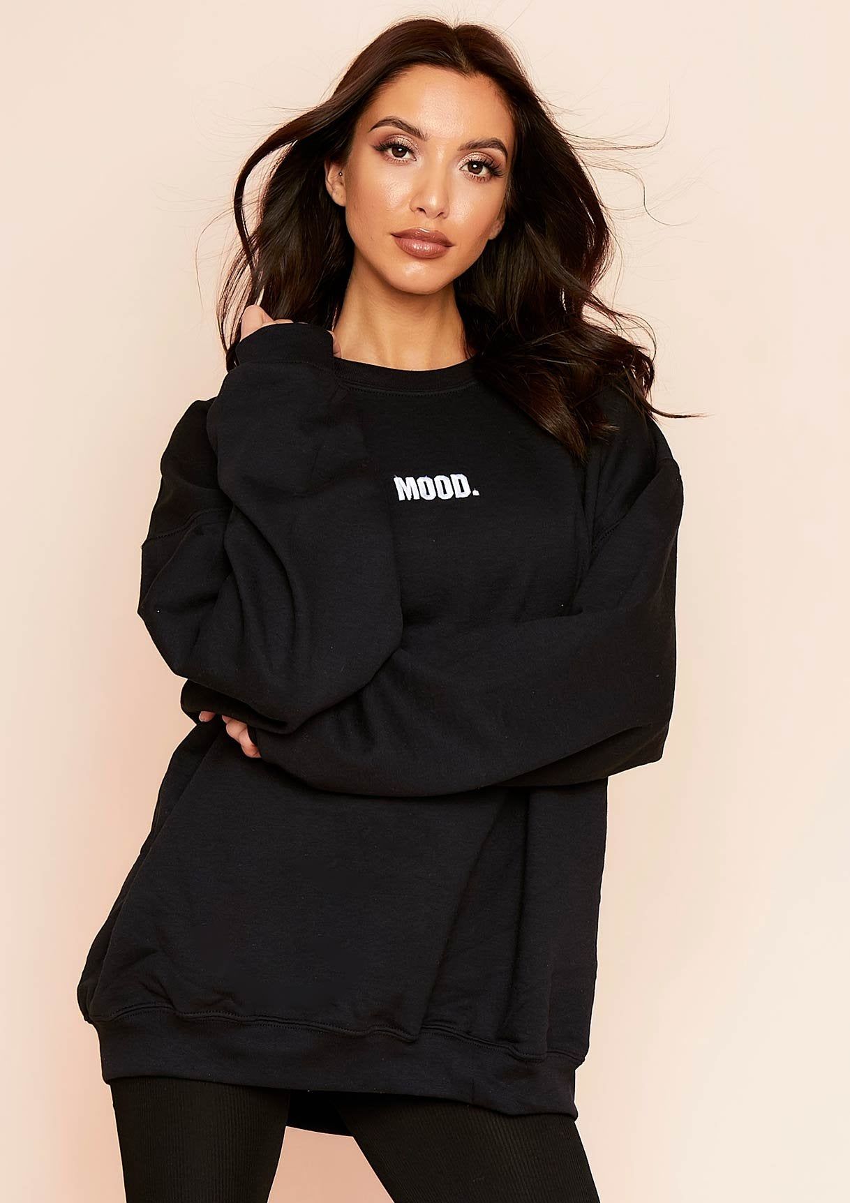 Scarlet Black Mood Slogan Oversized Sweatshirt sold by Missy Empire product image thumbnail 4