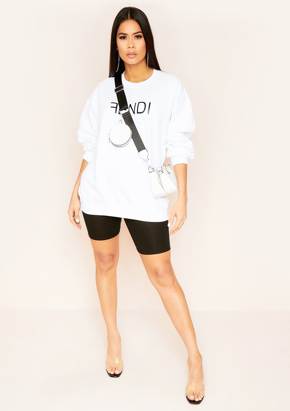 Aria White F Slogan Oversized Sweatshirt sold by Missy Empire product image thumbnail 3