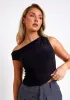 Lidia Black Super Soft Off The Shoulder top sold by Missy Empire