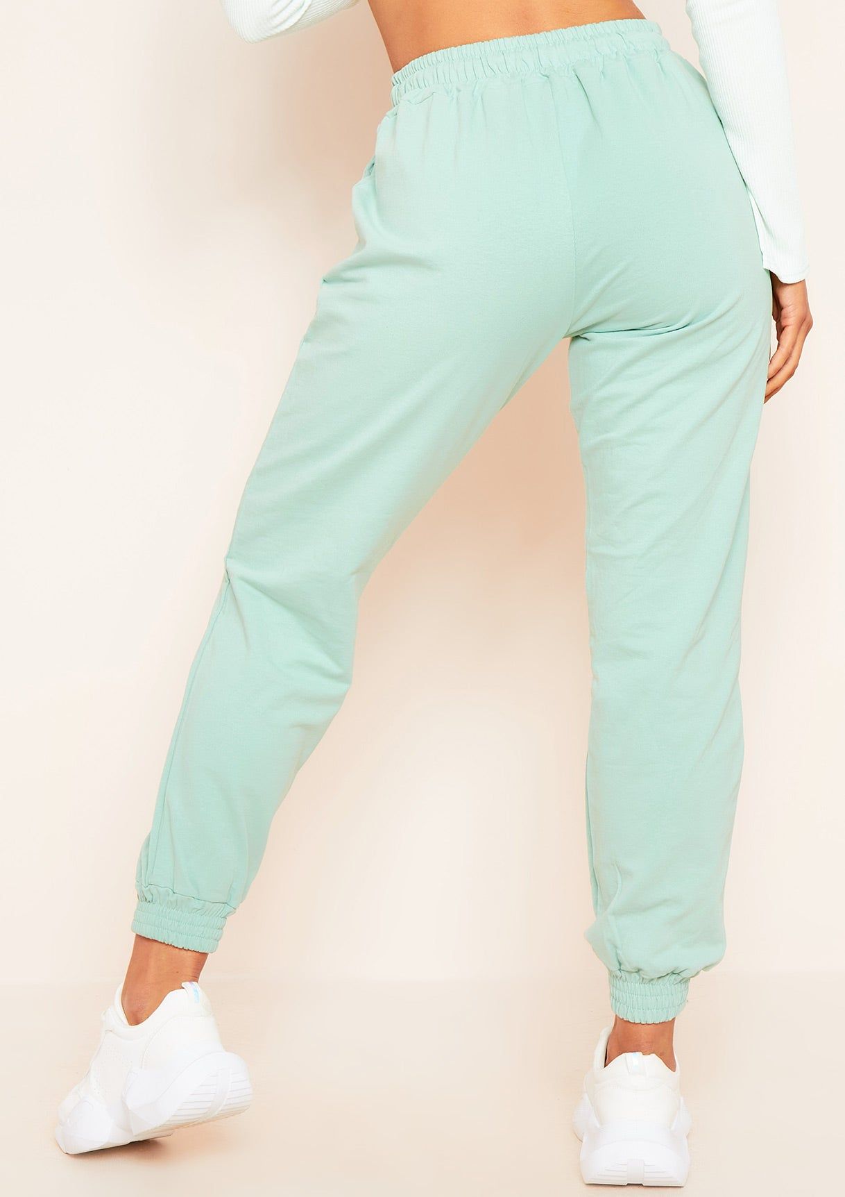 Marie Mint Green Drawstring Casual Joggers sold by Missy Empire product image thumbnail 4