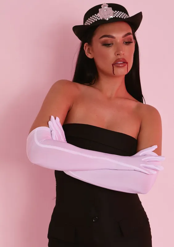 Hallie White Costume Gloves sold by Missy Empire