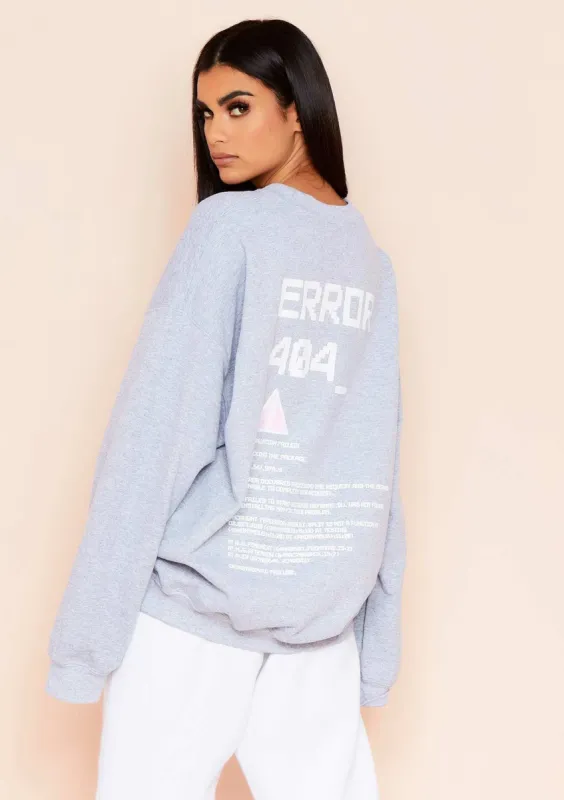 Joanna Grey Error Graphic Oversized Sweatshirt sold by Missy Empire
