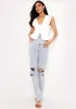 Daphne Cream Knitted Wrap Crop Top sold by Missy Empire