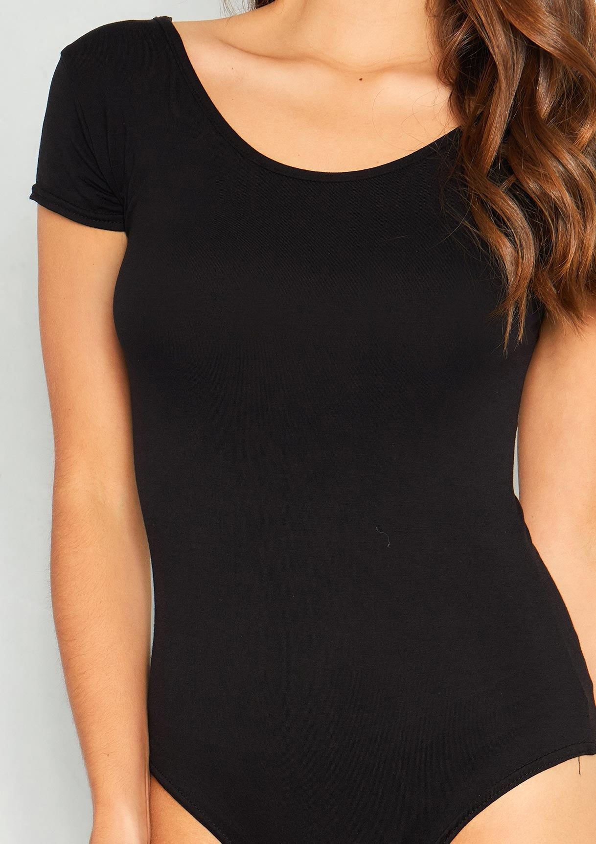 Adalyn Black Scoop Neck Bodysuit sold by Missy Empire product image thumbnail 3