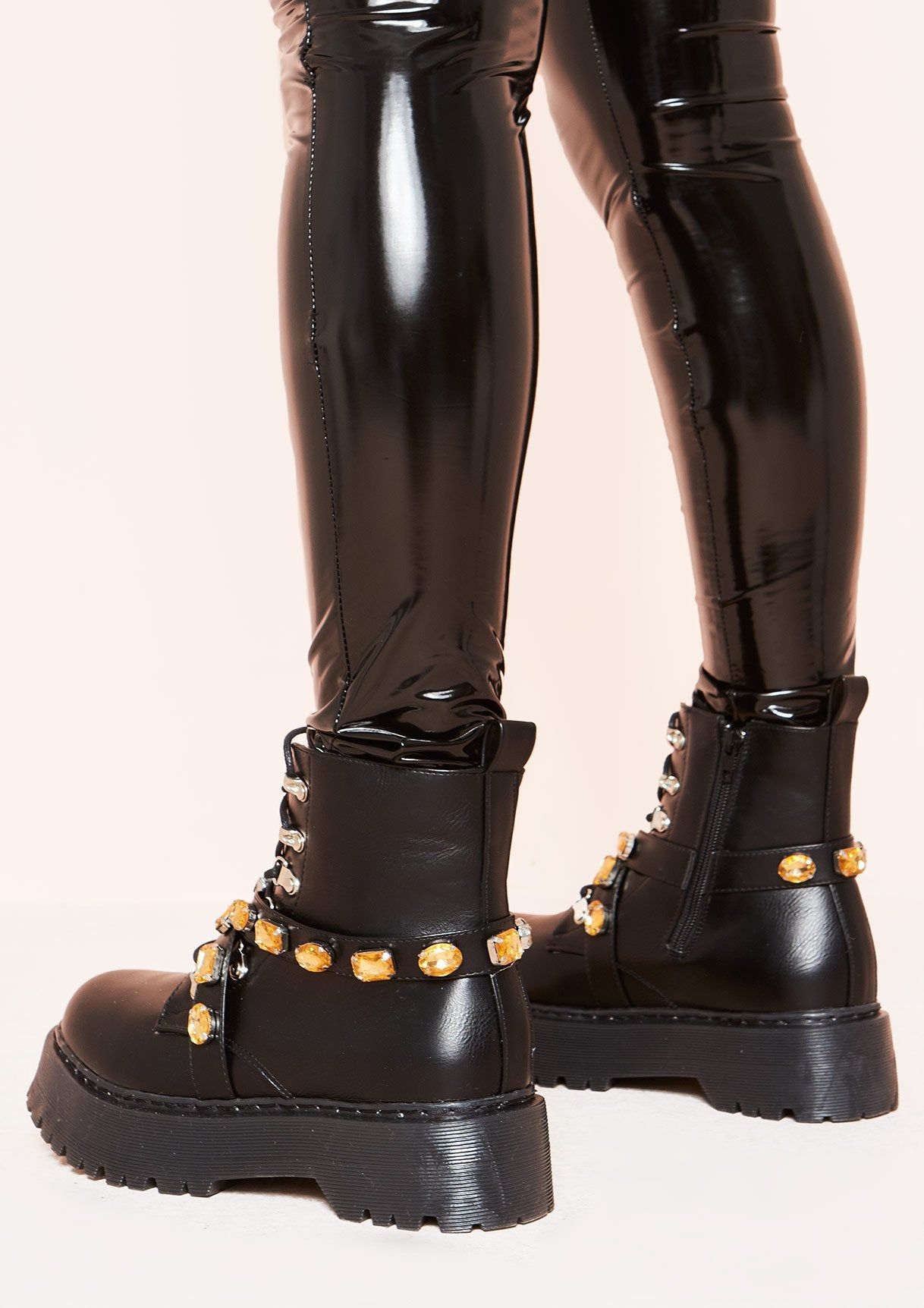 Kamila Black Jewel Strap Chunky Boots sold by Missy Empire product image thumbnail 2