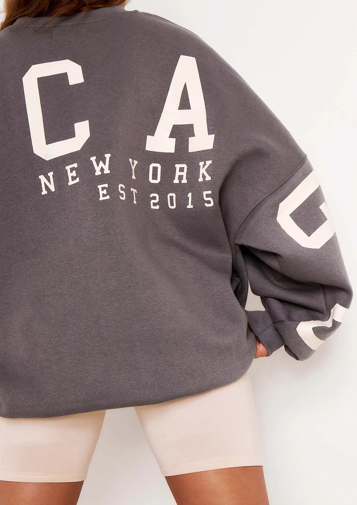 Remi Grey Chicago Oversized Sweatshirt sold by Missy Empire product image thumbnail 3
