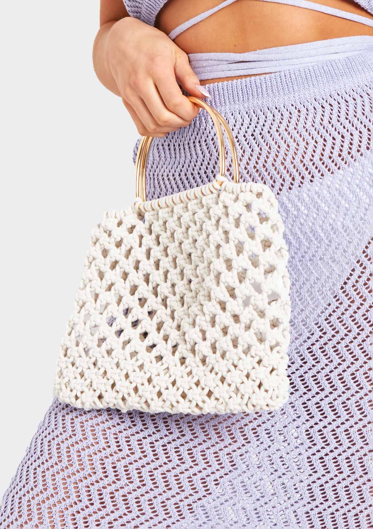 Kaya Ivory Crochet Mini Handbag sold by Missy Empire product image thumbnail 3