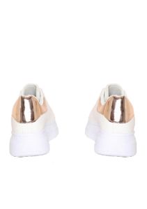 Megan White Rose Gold Faux Leather Chunky Trainers sold by Missy Empire