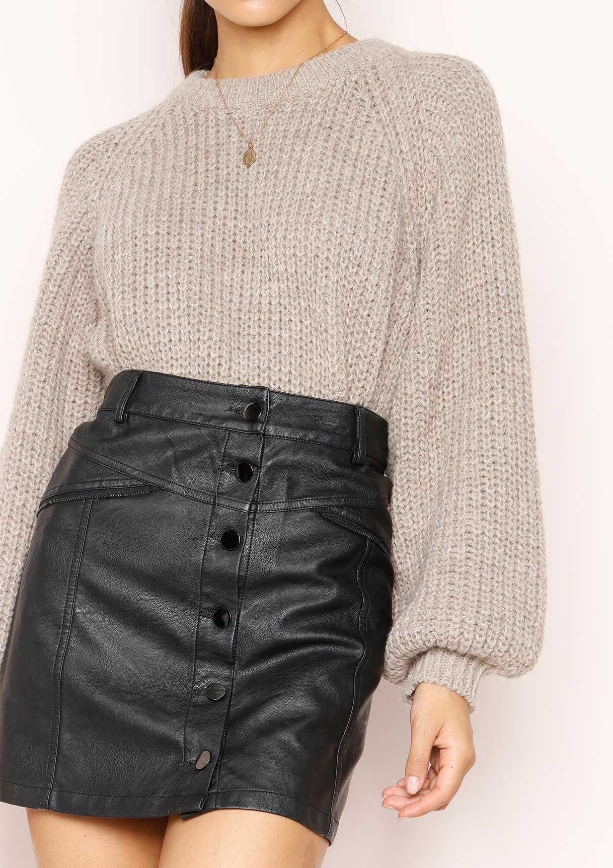 Immy Taupe Knit Jumper sold by Missy Empire product image thumbnail 4