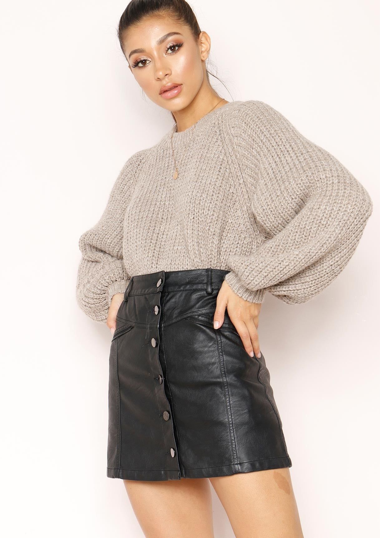 Immy Taupe Knit Jumper sold by Missy Empire product image thumbnail 3