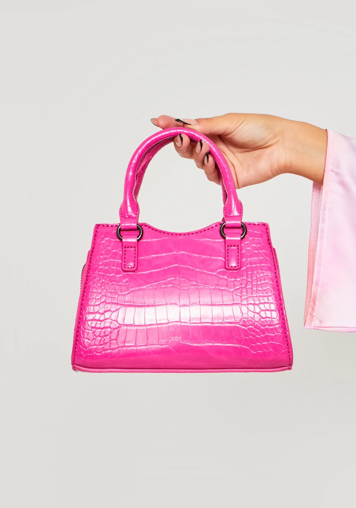 Karli Pink Croc Mini Grab Bag sold by Missy Empire product image thumbnail 3