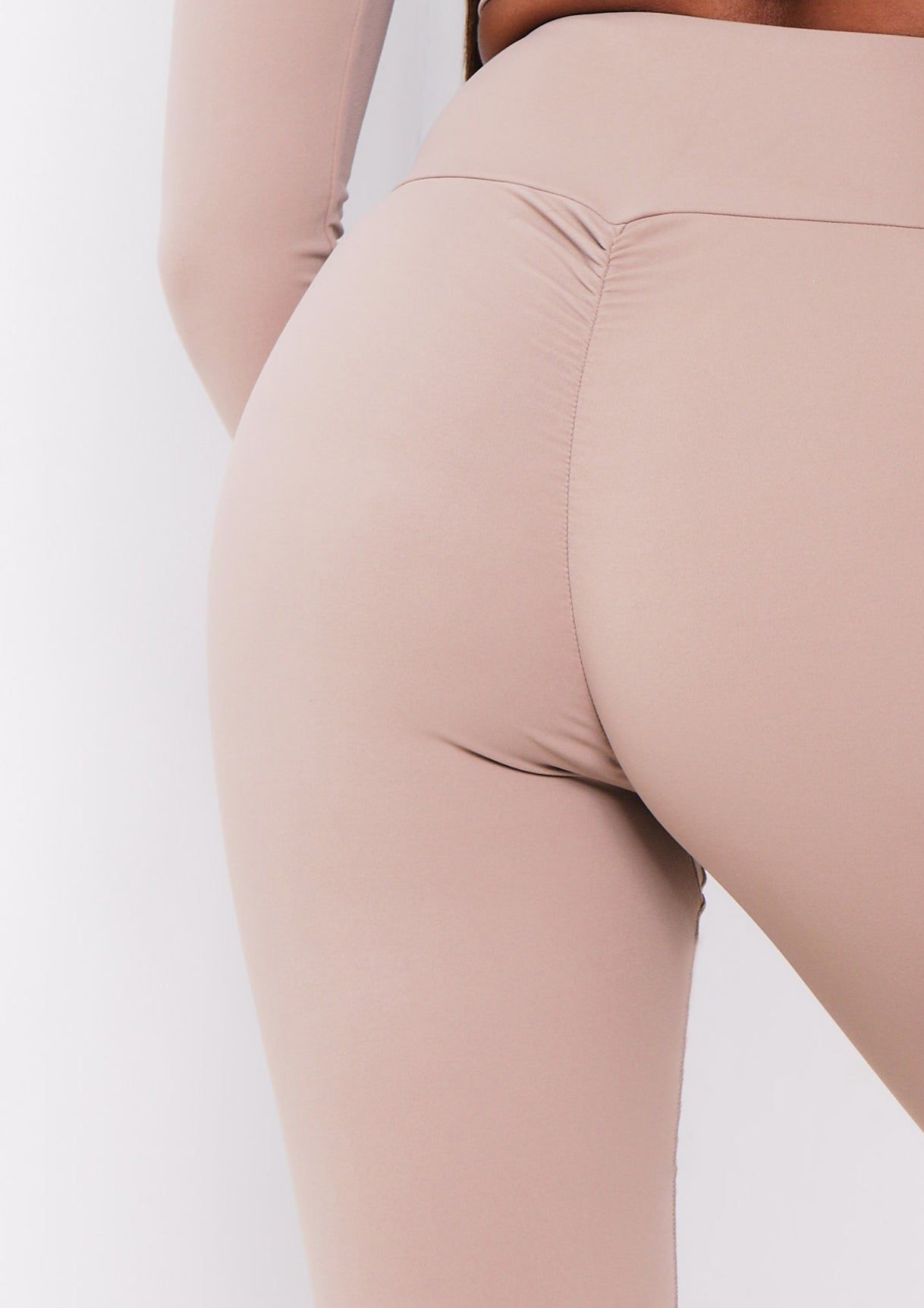 Karla Mocha Missy Sport Ruched Bum Gym Leggings sold by Missy Empire product image thumbnail 3