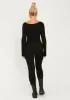 Evie Black Knitted Long Sleeve Ribbed Jumpsuit sold by Missy Empire