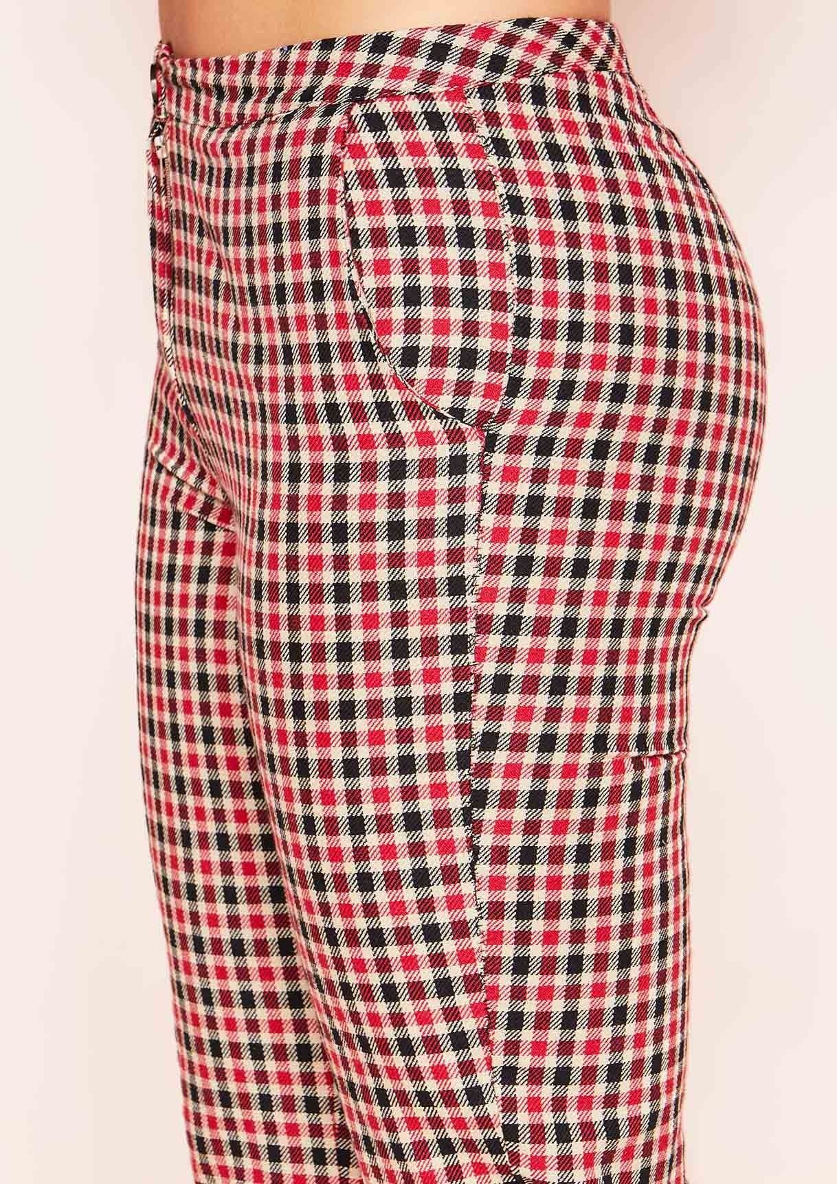 Nena Red Checked Trousers sold by Missy Empire product image thumbnail 4