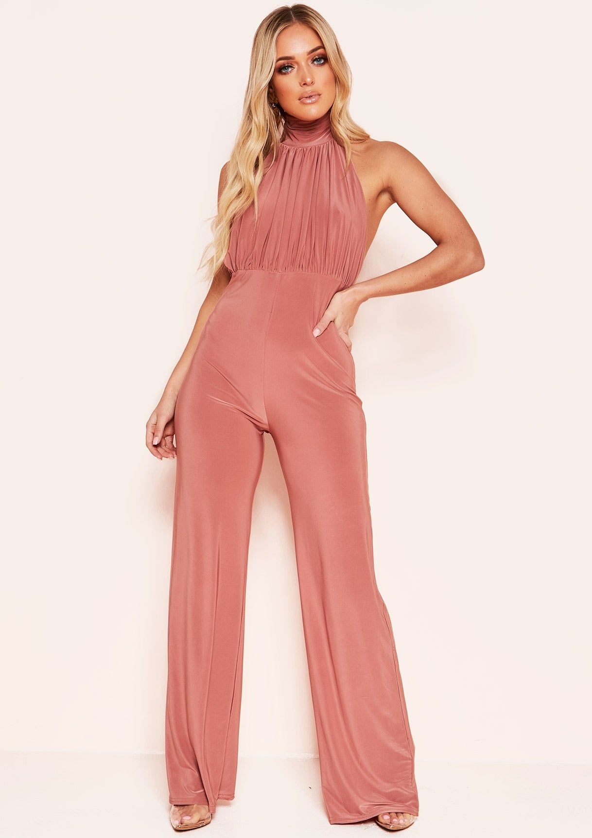 Alexandra Pink High Neck Jumpsuit sold by Missy Empire product image thumbnail 3