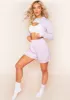 Vera Lilac Super Crop Raw Hem Long Sleeve Sweater sold by Missy Empire