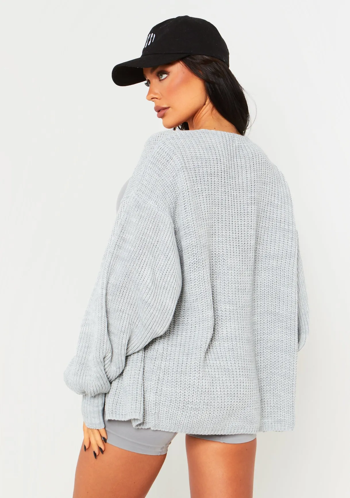 Jessica Grey Balloon Sleeve Cardigan sold by Missy Empire product image thumbnail 3