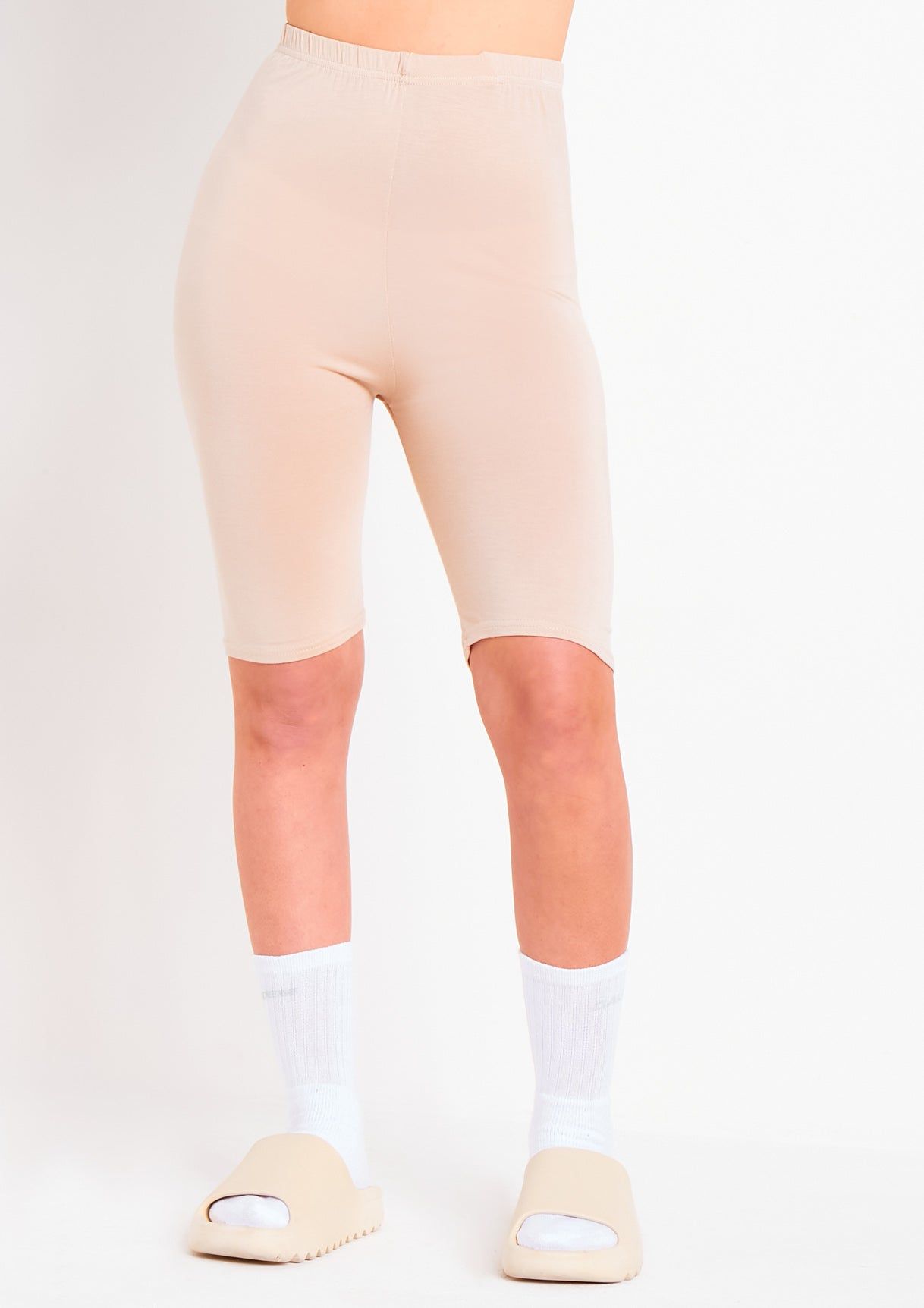 Tilly Beige Basic Cycle Shorts sold by Missy Empire