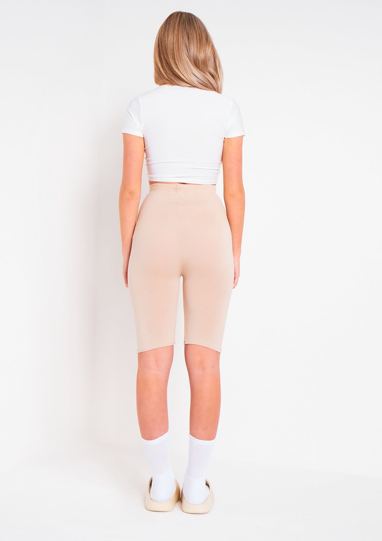 Tilly Beige Basic Cycle Shorts sold by Missy Empire product image thumbnail 4