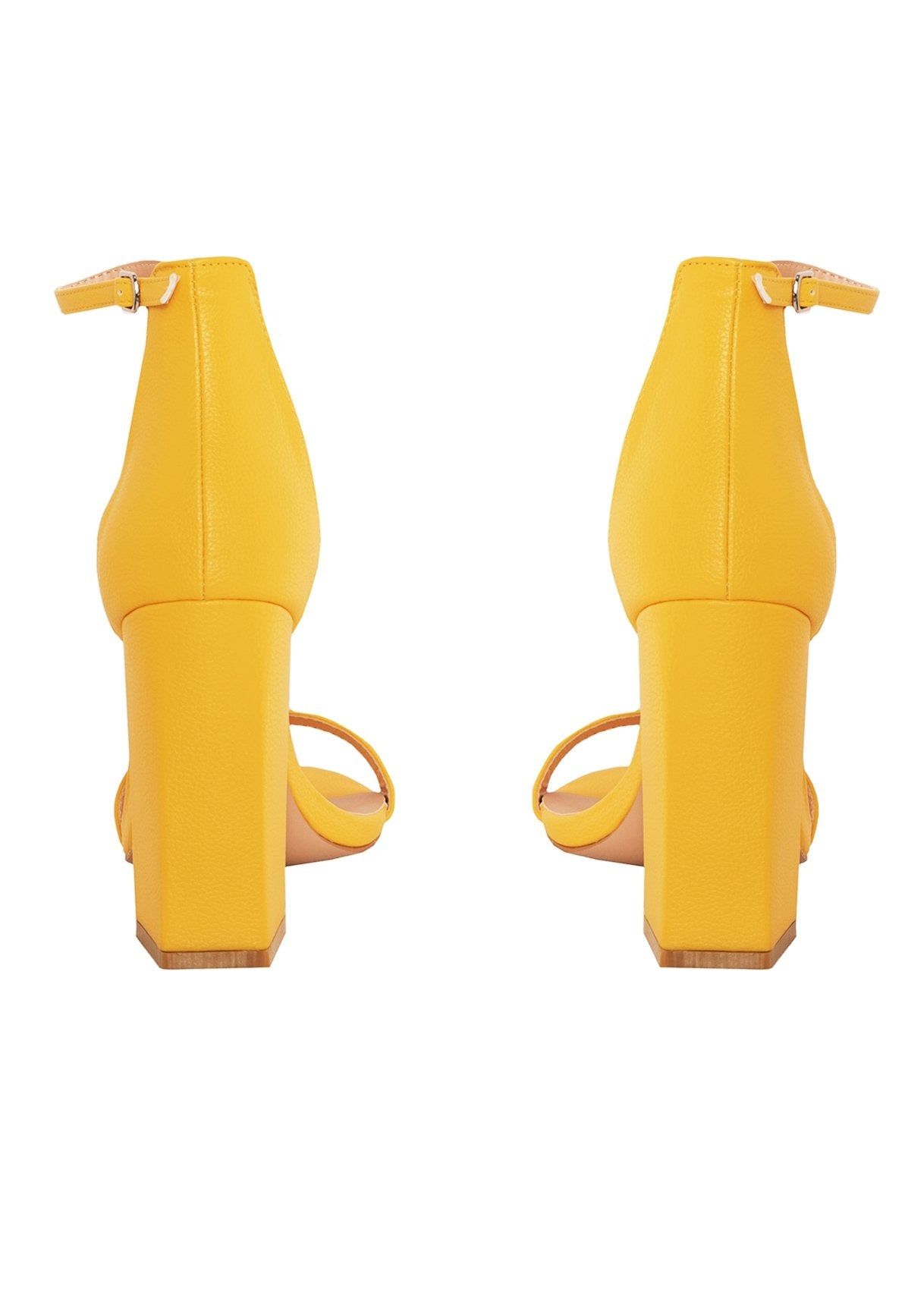 Jaide Yellow Faux Leather Block Heels sold by Missy Empire product image thumbnail 2