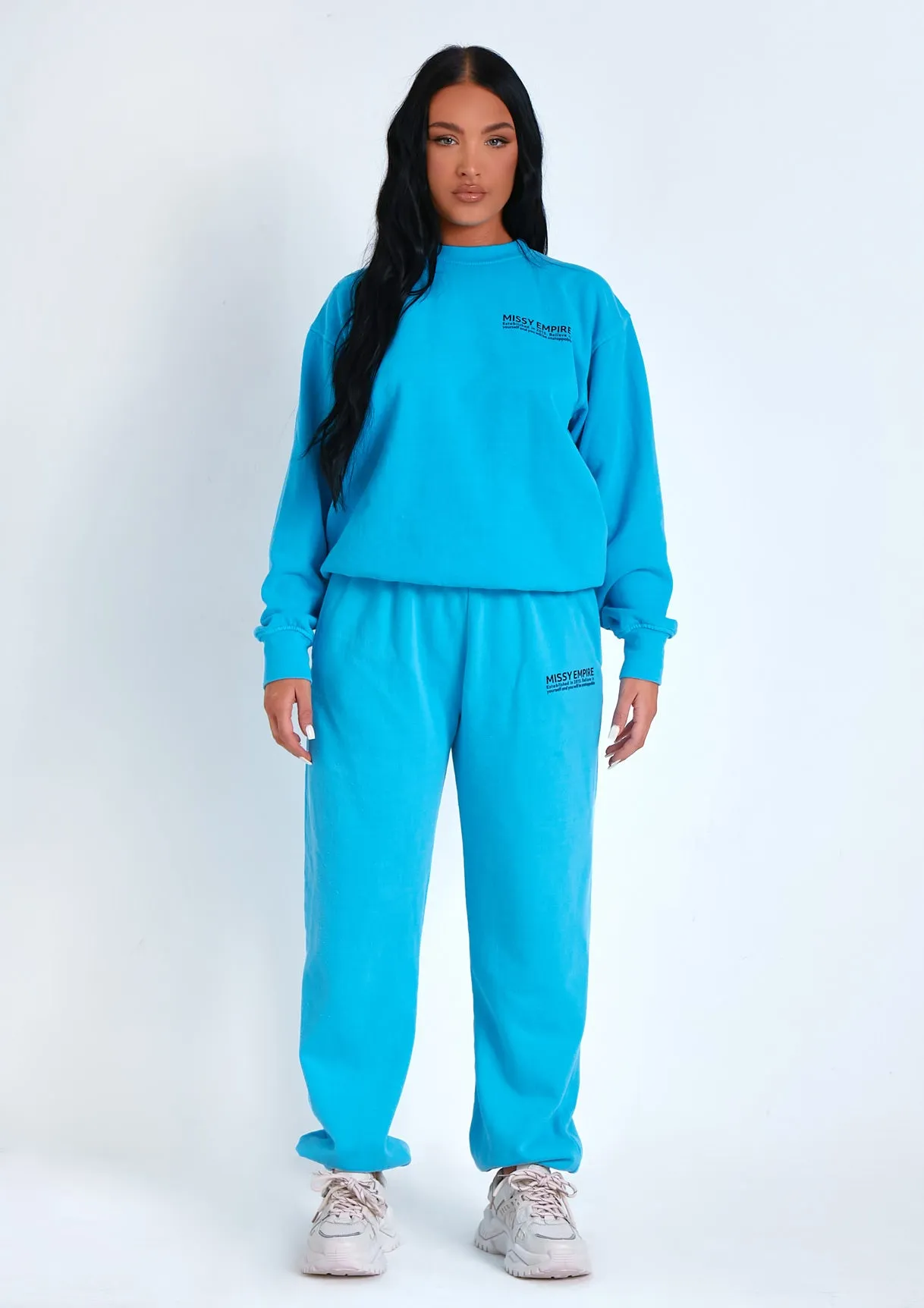 Imogen Blue Missy Empire Text Oversized Joggers sold by Missy Empire product image thumbnail 4