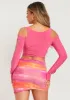 Jenna Pink Ring Detail Shoulder Cut Out Crop Top sold by Missy Empire