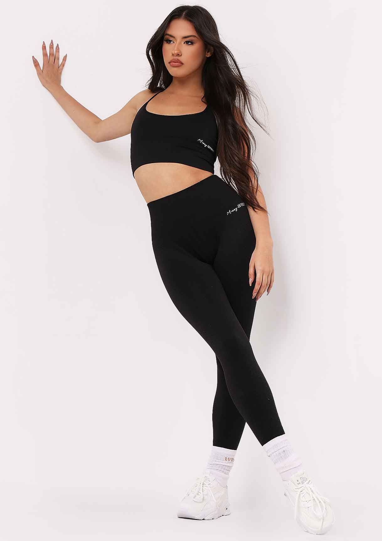 Anni Black Missy Sport Seamless High Waisted Gym Leggings sold by Missy Empire product image thumbnail 5