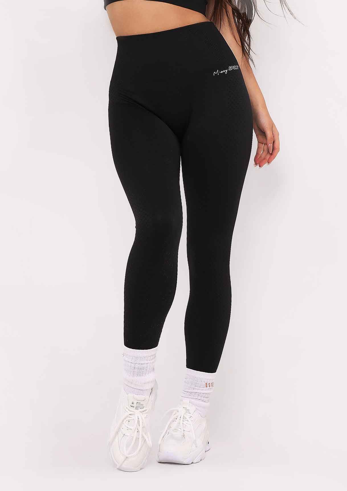 Anni Black Missy Sport Seamless High Waisted Gym Leggings sold by Missy Empire product image thumbnail 2