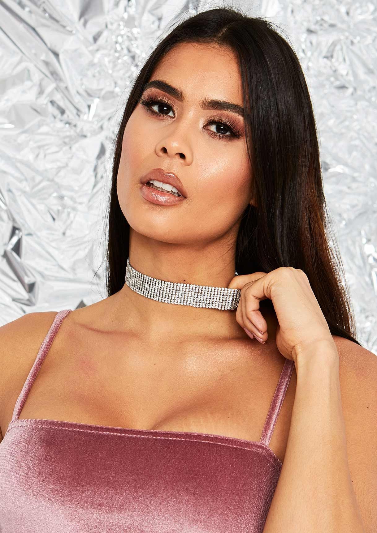 Kailyn Silver Diamante Thick Choker sold by Missy Empire product image thumbnail 4
