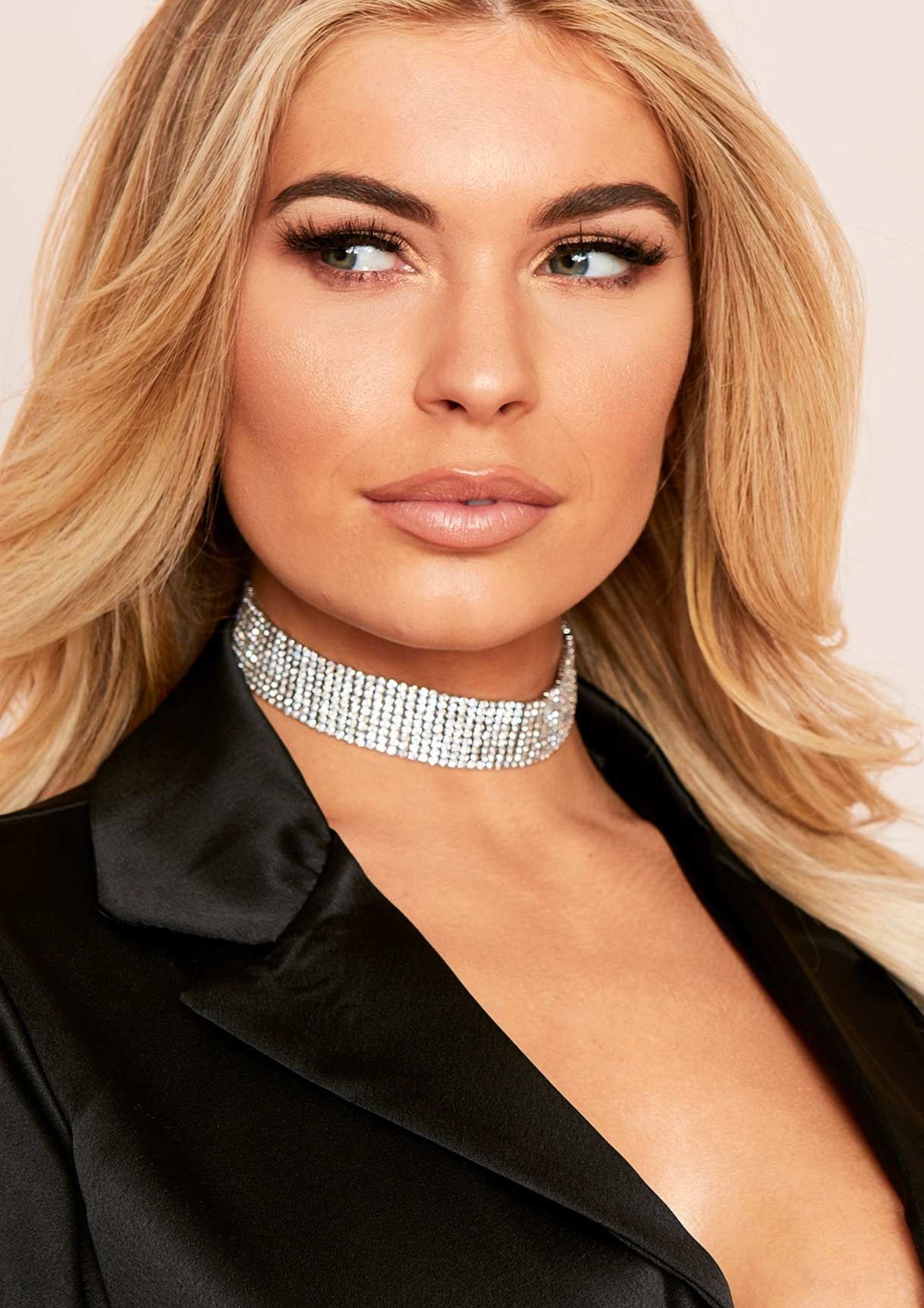 Kailyn Silver Diamante Thick Choker sold by Missy Empire product image thumbnail 2