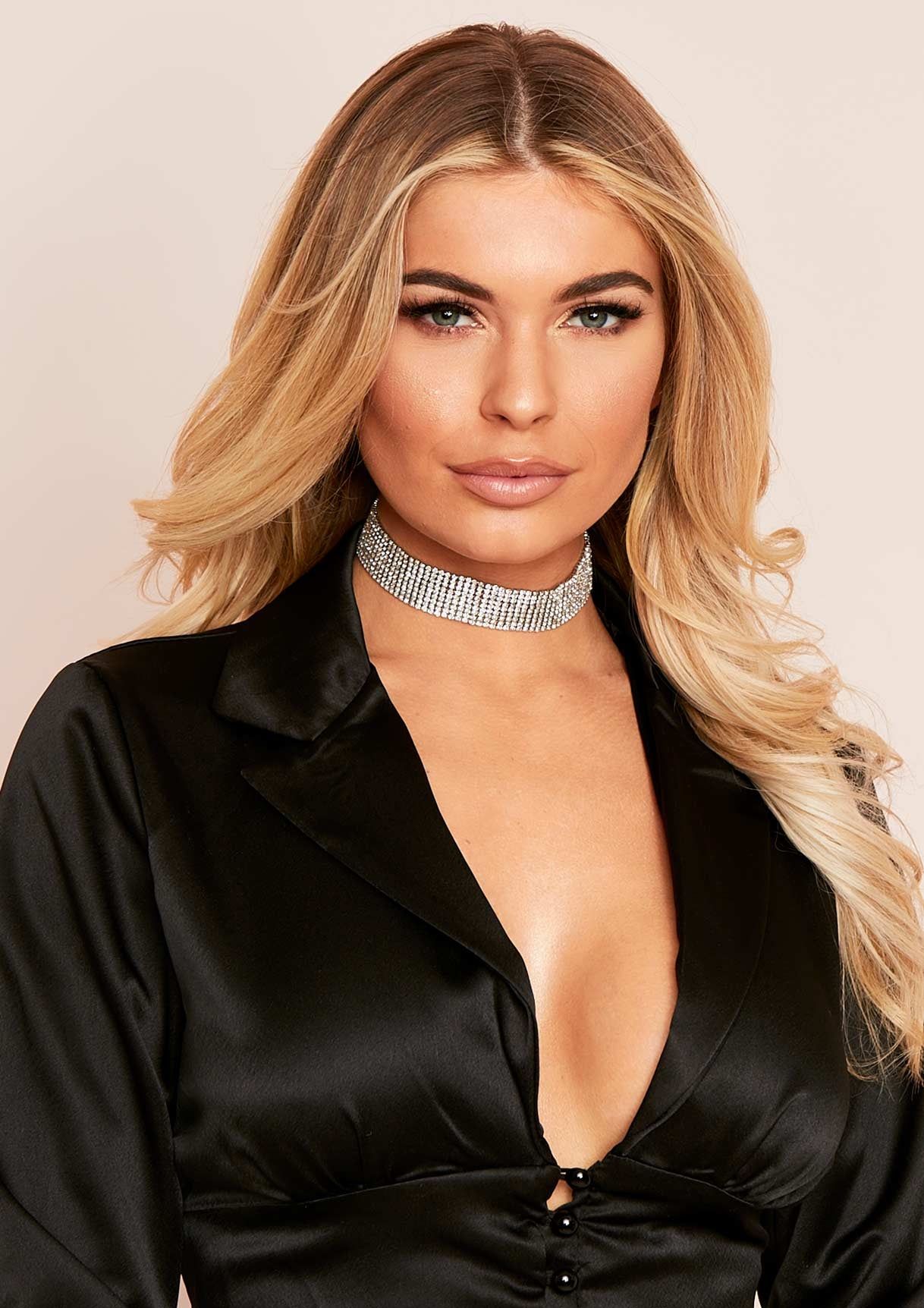 Kailyn Silver Diamante Thick Choker sold by Missy Empire product image thumbnail 3