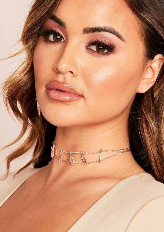 Dabria Rose Gold Savage Choker made by Missy Empire