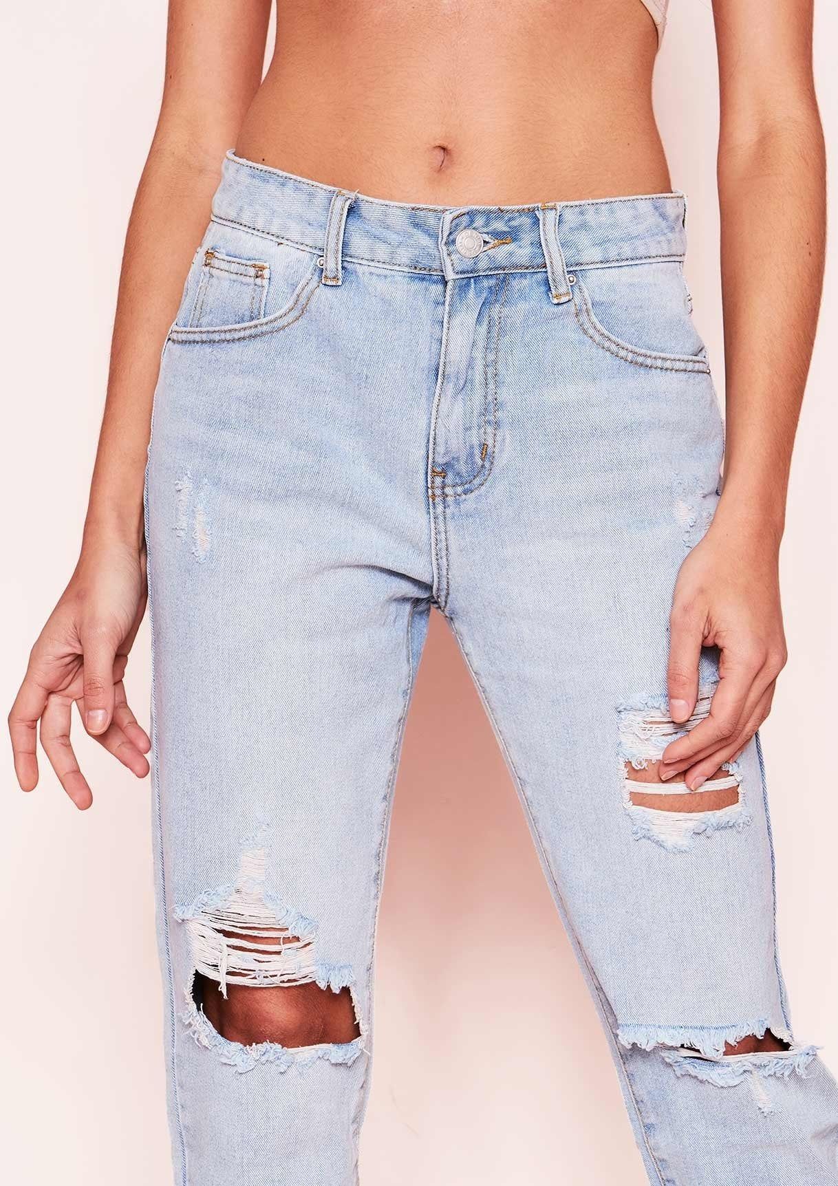 Annette Denim Light Wash Ripped Jeans sold by Missy Empire product image thumbnail 4