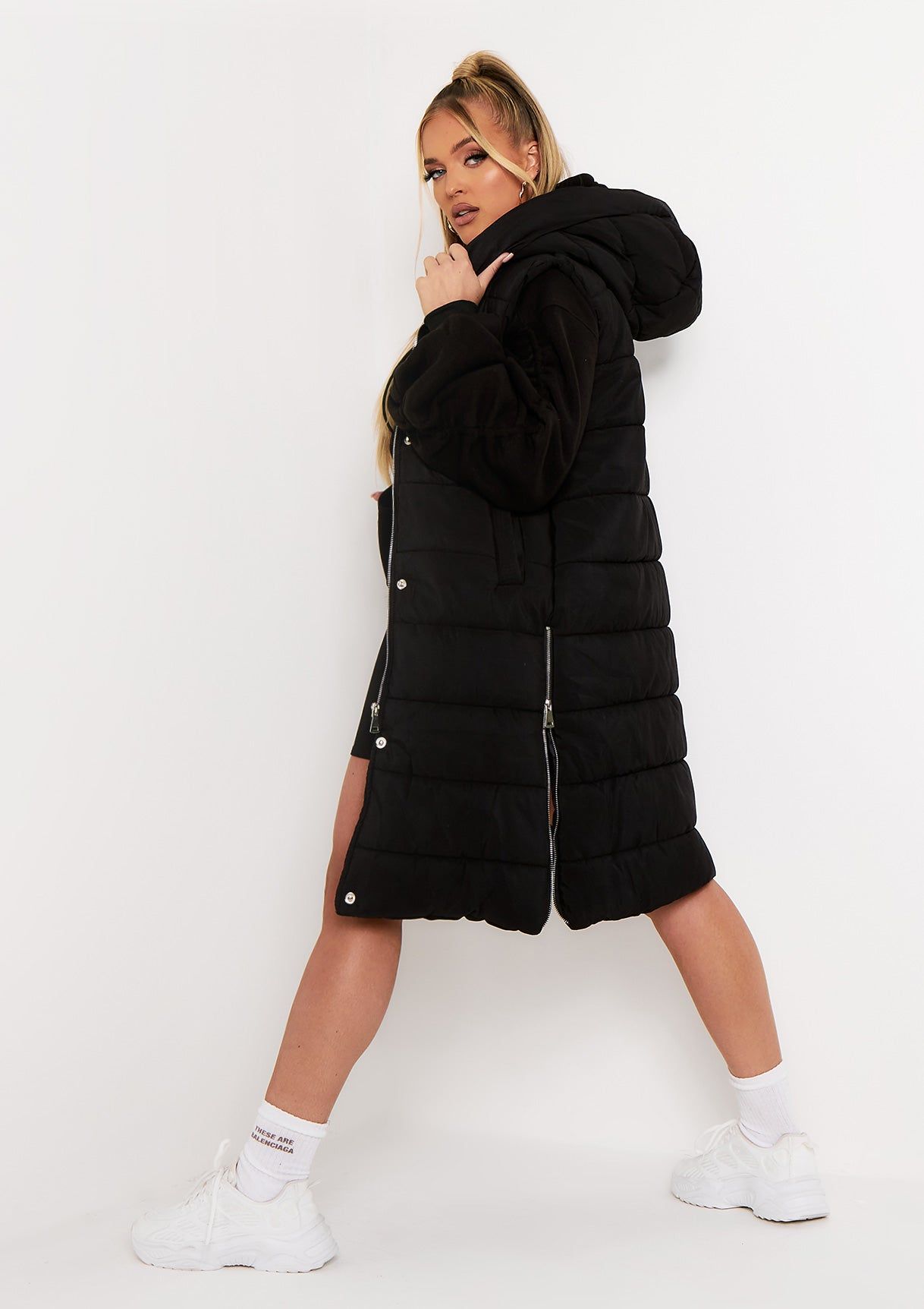 Charli Black Longline Padded Gilet sold by Missy Empire product image thumbnail 4
