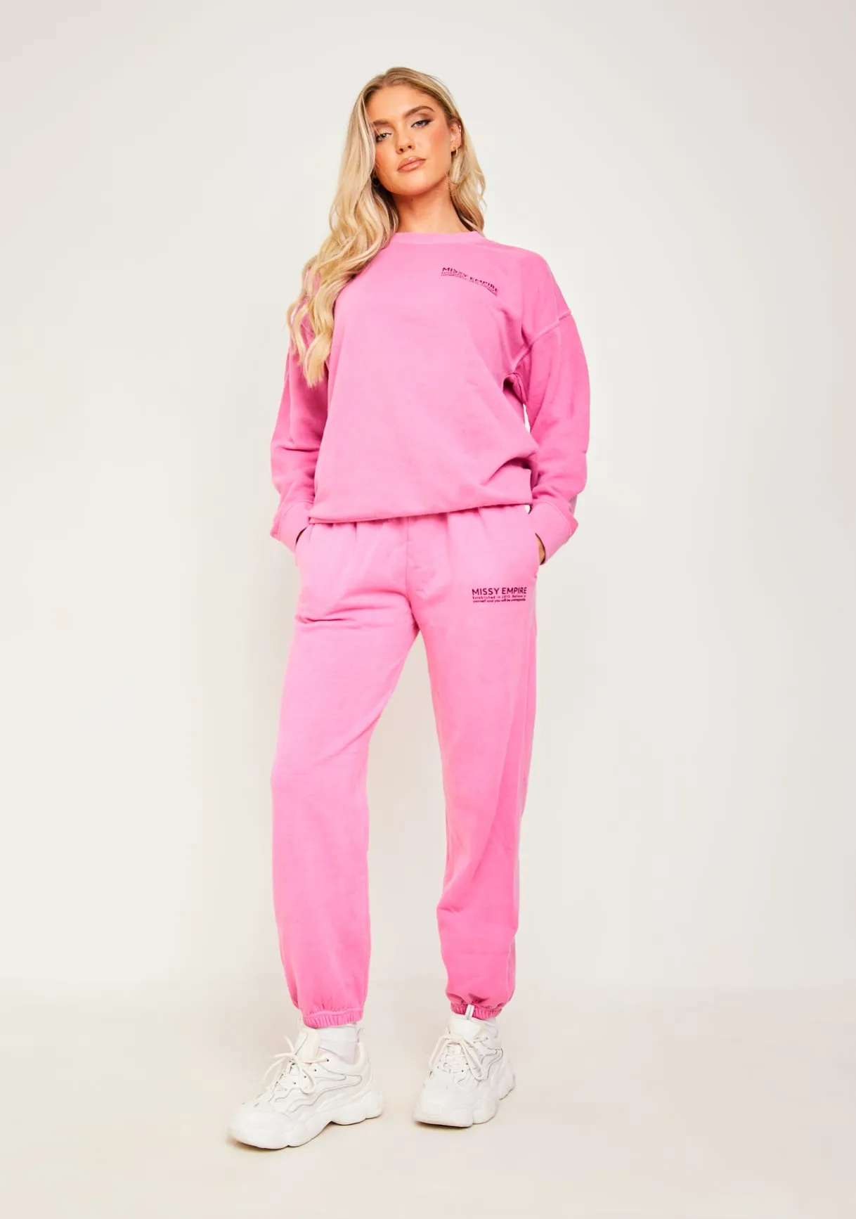 Alesha Pink Missy Empire Text Oversized Sweatshirt sold by Missy Empire product image thumbnail 2